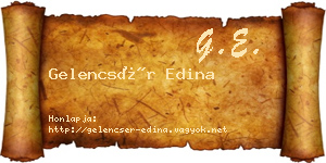 Gelencsér Edina névjegykártya