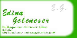 edina gelencser business card